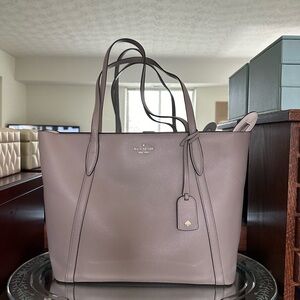 Kate Spade Cara Warm Taupe Refined Grain Leather Tote Bag